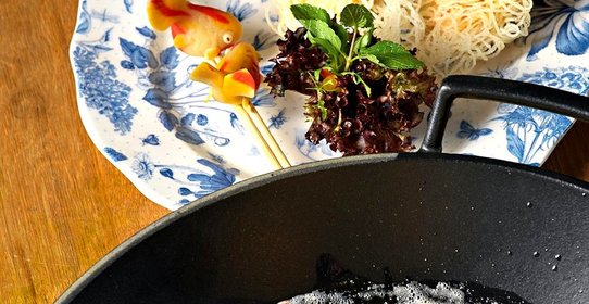 Лапша с тигровыми креветками