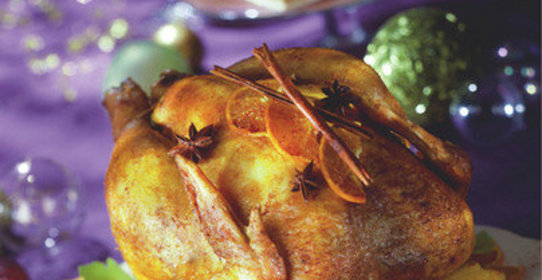 Индейка, запеченная с лимоном и апельсинами