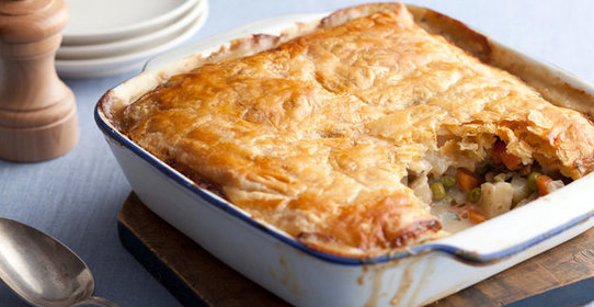 Пирог с курицей и овощами