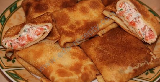 Блины с семгой и сыром