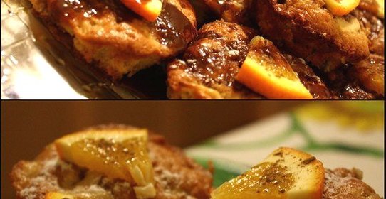 Бисквитные кексы с яблоками и шоколадным кремом