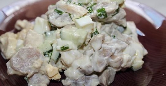Салат куриная грудка грибы шампиньоны
