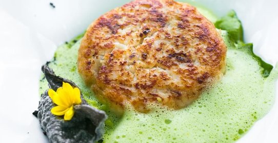 Ризотто с щавелем и котлеты из муксуна