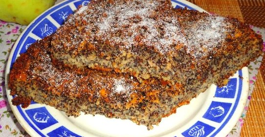 Пирог с яблоками и маком