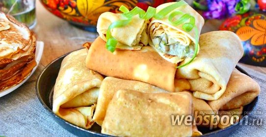 Блинчики с вёшенками и опятами