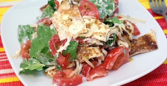 Летний салат с блинчиками