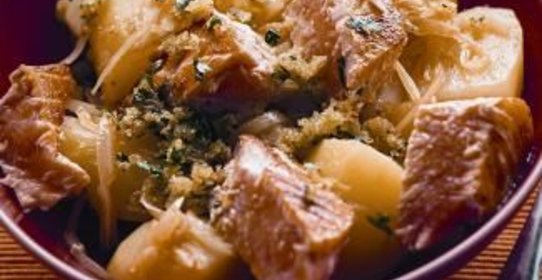 Рагу из семги с картофелем