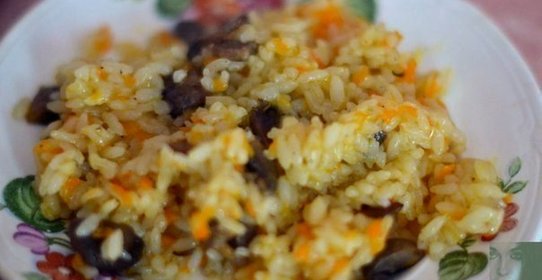 Овощной плов с грибами