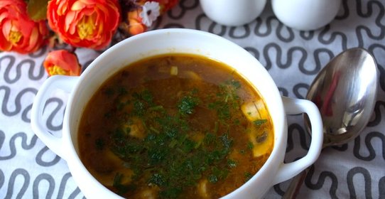 Диетический грибной суп с шампиньонами