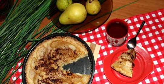 Грушевый пирог без яиц