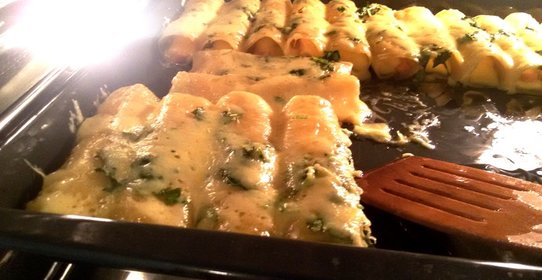 Каннеллони со слабосоленой семгой