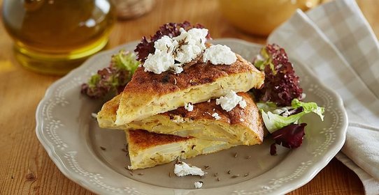 Тортилья с картофелем, брынзой и тмином