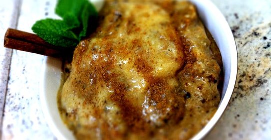 Утренний мусс из банана и ореховой пасты с корицей