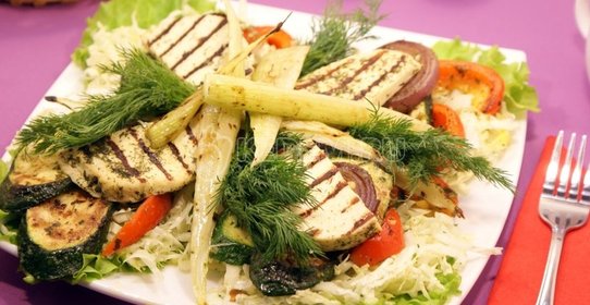 Овощи гриль на сковороде