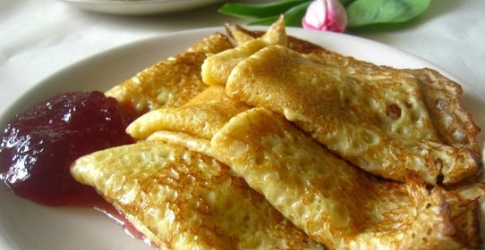 Заварные блины на молоке