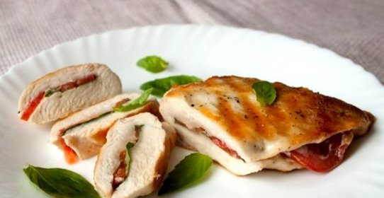 Куриная грудка с помидорами