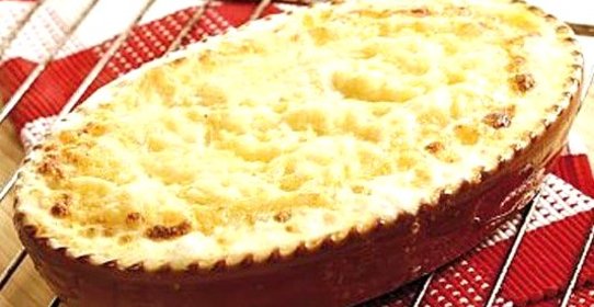 Картофель запеченый с мясом в сливочном соусе