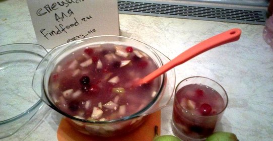 Кисель с грушами и ягодами