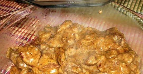 Бефстроганов в сметанном соусе