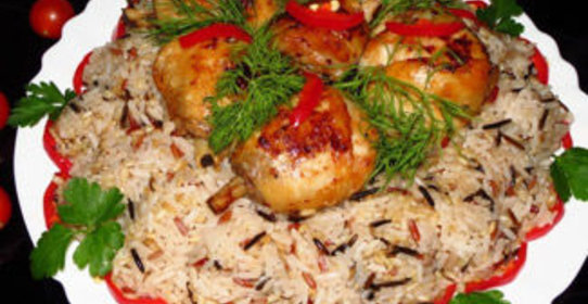 Куриные ножки и 4 риса в соусе