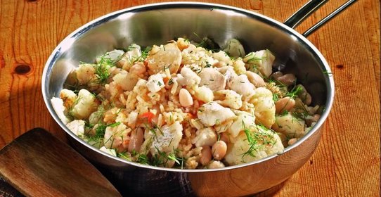 Паэлья с треской и цветной капустой