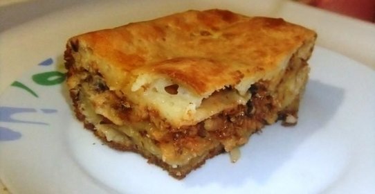 Заливной пирог с картошкой на кефире