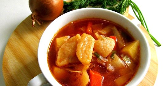 Борщ с галушками