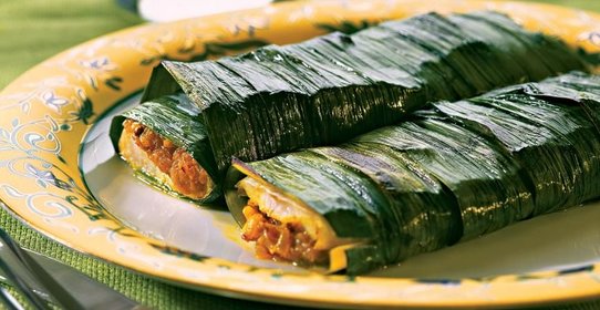 Рыба, запеченная в листьях лука-порея