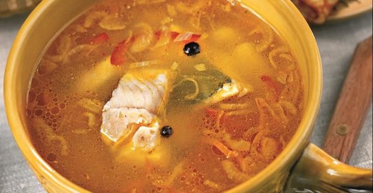 Уха по-царски с блинчиками