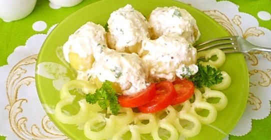 Картофель под чесночным соусом