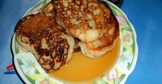 Творожно - яблочные оладьи с корицей