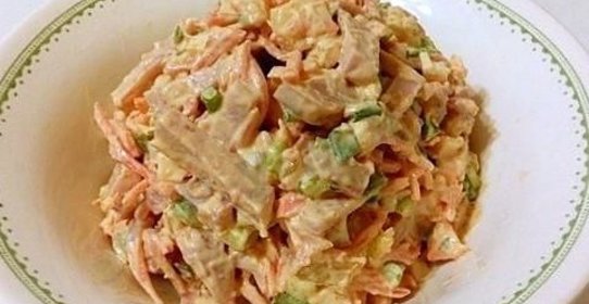 Салат Моника с ветчиной и морковью по-корейски