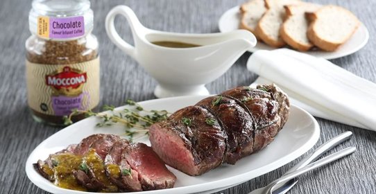 Ростбиф с кофейным ароматом и горчичным соусом