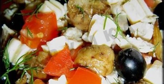 Салат Майский грибы курица помидоры