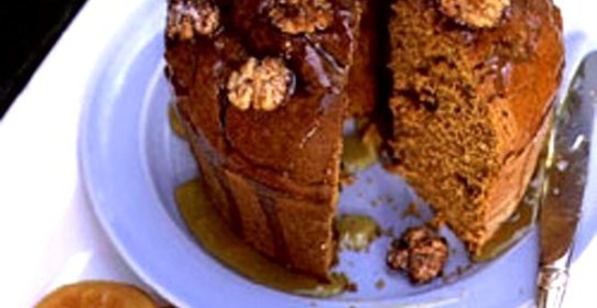 Тыквенно-ореховый торт с апельсиновыми цукатами