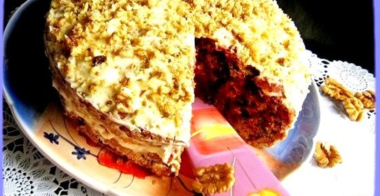 Торт из свеклы с грецкими орехами