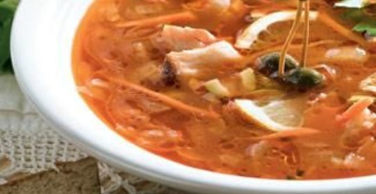 Солянка с осетриной