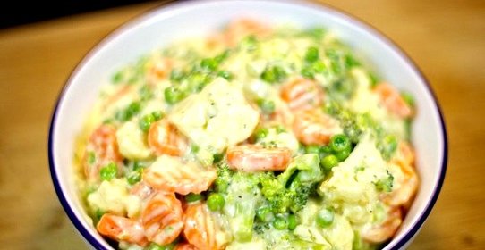 Овощи под сливочным соусом