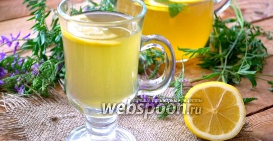 Домашний лимонад с зелёным чаем и мятой