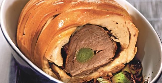 Рулет с луком-пореем