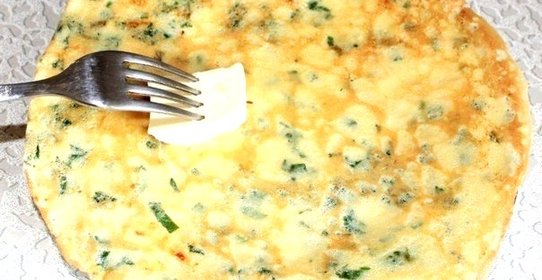 Сырные блинчики с зеленью