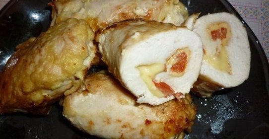 Куриное филе с сыром и кетчупом