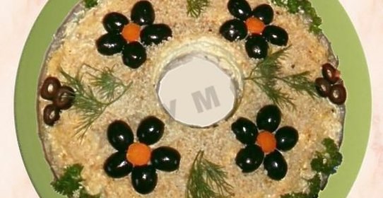 Салат Кабриолет курица грибы жареные