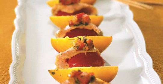 Куриные отбивные с соусом из персиков