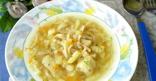 Рыбный суп с вермишелью