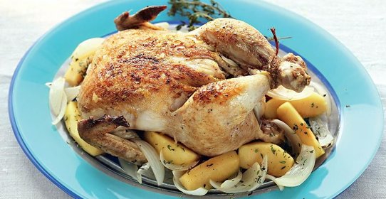 Цыпленок с яблоками