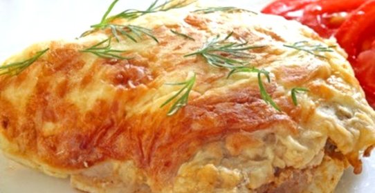 Мясо по-французски с фаршем