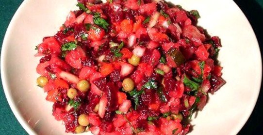 Ленивый винегрет с репчатым луком