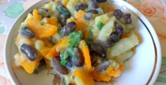 Картофель тушеный с фасолью