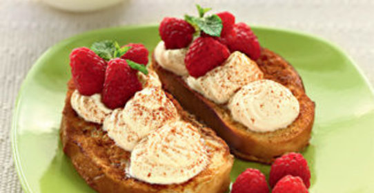 Гренки с яблочными сливками